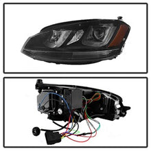 Load image into Gallery viewer, Volkswagen-Golf-Vii-14-16-Projector-Headlights-Drl-Led-Blk-Stripe-Blk-Pro-Yd-Vg15-Blk-Drl-Bk