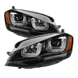 Volkswagen-Golf-Vii-14-16-Projector-Headlights-Drl-Led-Blk-Stripe-Blk-Pro-Yd-Vg15-Blk-Drl-Bk