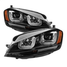 Load image into Gallery viewer, Volkswagen-Golf-Vii-14-16-Projector-Headlights-Drl-Led-Blk-Stripe-Blk-Pro-Yd-Vg15-Blk-Drl-Bk