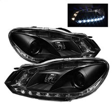 Load image into Gallery viewer, Volkswagen-GolfGti-10-13-Projector-Headlights-Halogen-Model--Drl-Blk-Pro-Yd-Vg10-Drl-Bk