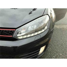 Load image into Gallery viewer, Volkswagen-GolfGti-10-13-Projector-Headlights-Halogen-Model--Drl-Blk-Pro-Yd-Vg10-Drl-Bk