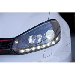 Volkswagen-GolfGti-10-13-Projector-Headlights-Halogen-Model--Drl-Blk-Pro-Yd-Vg10-Drl-Bk