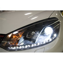 Load image into Gallery viewer, Volkswagen-GolfGti-10-13-Projector-Headlights-Halogen-Model--Drl-Blk-Pro-Yd-Vg10-Drl-Bk