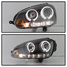 Load image into Gallery viewer, Volkswagen-Gti-06-09Jetta-06-09-Halogen-Model-Only---Led-Halo-Drl-Black-Pro-Yd-Vg06-Hl-Bk