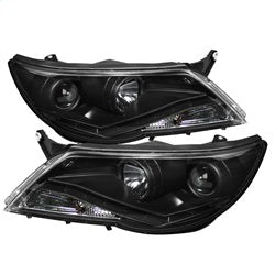 Volkswagen-Tiguan-09-11-Projector-Headlights-Drl-Black-High-H1-Low-H7-Pro-Yd-Vtig09-Drl-Bk