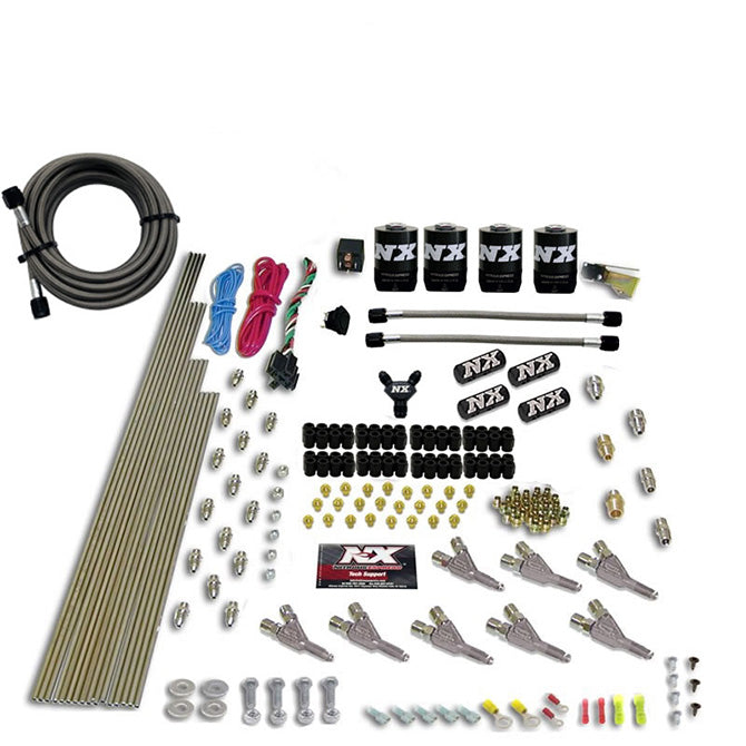 Vortech-Nozzle-Nitrous-Kit-(200-500Hp)-Gas-WDist-Block--4-Solenoids-WO-Bottle