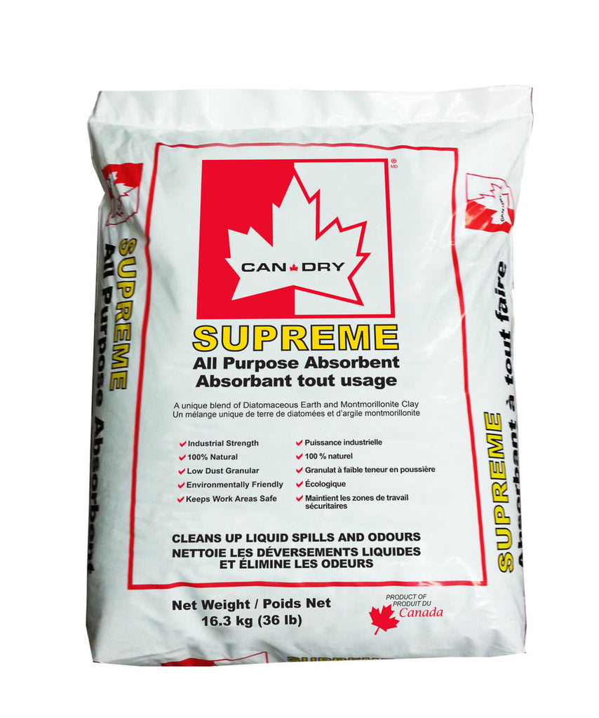 CAN DRY SUPREME W154 INDUSTRIAL ABSORBENT FLOOR DRY, ALL PURPOSE, TAN/GREY, BAG 16.3 KG