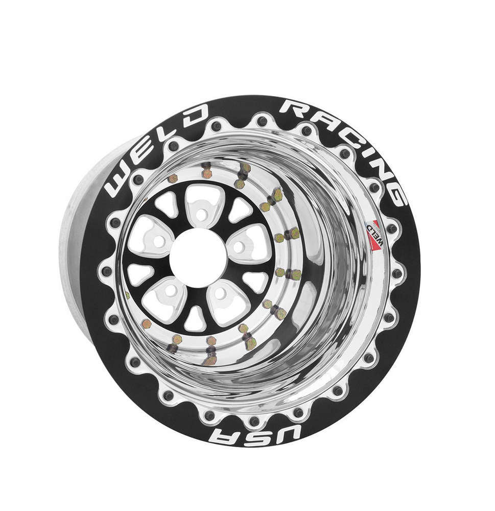 WELD RACING 84B-514280CB V-Series Drag Wheel Blk 15x14 5x4.75 BC 5.0 BS