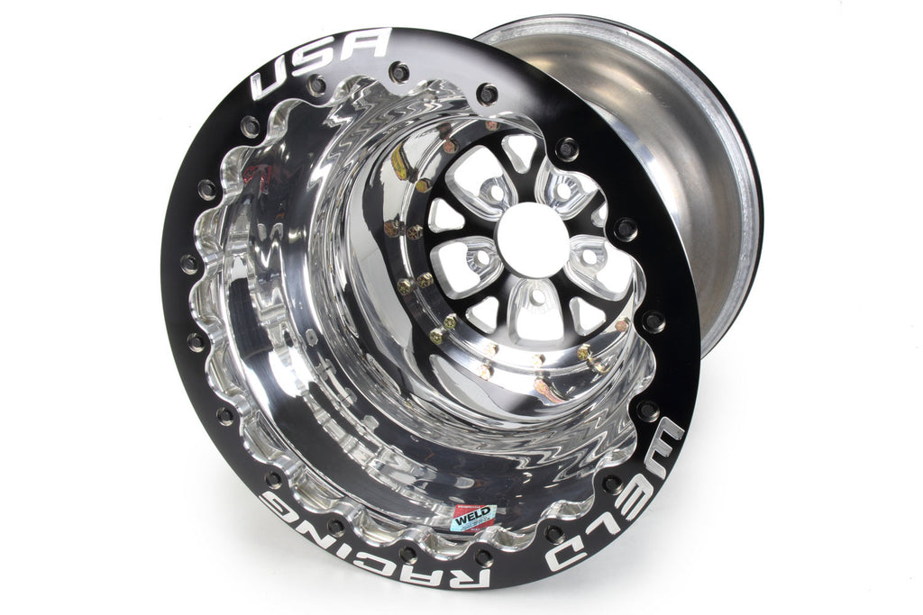 WELD RACING 84B-616278UB V-Series Drag Wheel Blk 16x16 5x4.75 4.0BS Dbl