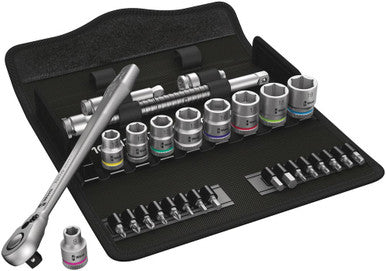 Wera Tools 05004048001 Zyklop Metric Metal Ratchet Set w/Switch Lever, 3/8" Drive, 29 pieces