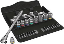Load image into Gallery viewer, Wera Tools 05004051001 Zyklop Imperial Metal Ratchet Set w/Switch Lever, 3/8&quot; drive, 29 pieces