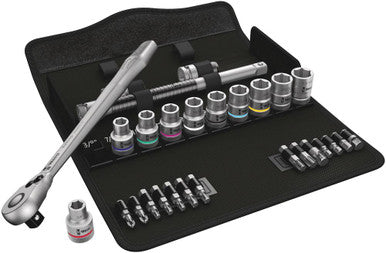 Wera Tools 05004081001 Zyklop Imperial Metal Ratchet Set w/Switch Lever, 1/2" drive, 28 pieces