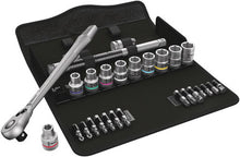 Load image into Gallery viewer, Wera Tools 05004081001 Zyklop Imperial Metal Ratchet Set w/Switch Lever, 1/2&quot; drive, 28 pieces