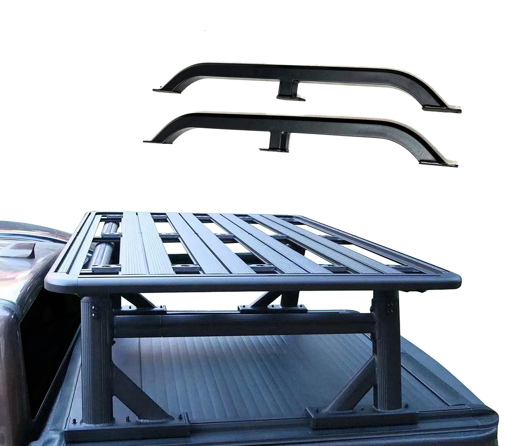 Black Horse Off Road WHENPR02B Spike Extendable Truck Bed Rack With Cross Bar & Platform Tray & Side Rail for Select Chevrolet Silverado 1500, Chevrolet Silverado HD, Chevrolet Silverado HD, Dodge Ram 1500, Dodge Ram 2500, Dodge Ram 3500, Ford F-150,