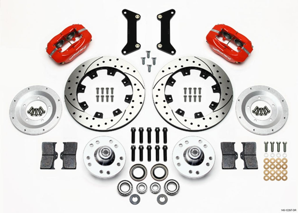 WILWOOD 140-12297-DR Front Brake Kit 80-87 GM G-Body 4 Piston Caliper