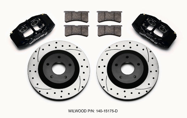 WILWOOD 140-15175-D Front Brake Kit 97-13 Corvette Drilled Rotors