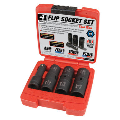 Performance Tool M774 4 pc. 1/2" Dr. Flip Socket Set