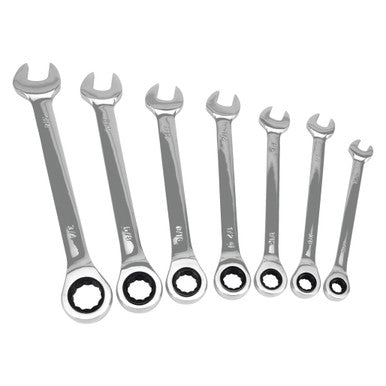 Performance Tool W1091 7 pc. SAE Ratcheting Wrench Set