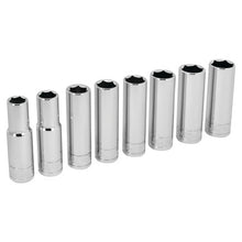 Load image into Gallery viewer, Performance Tool W32400 8 pc. 1/2" Dr. Metric Deep Socket Set