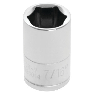 Performance Tool W36014 1/4" DR x 7/16" Chrome Socket - 6 Pt.