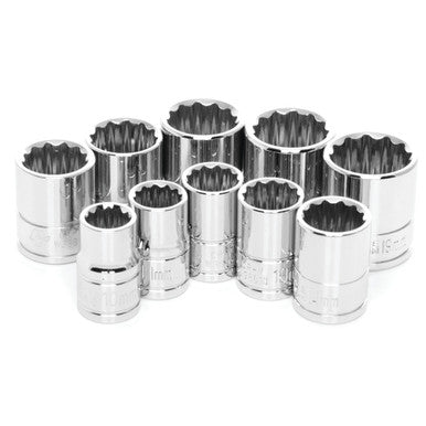 Performance Tool W38800 10 pc. 3/8" Dr. 12pt Metric Socket Set