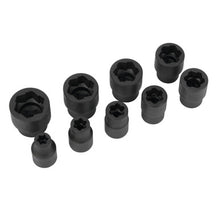 Load image into Gallery viewer, Performance Tool W38917 9 pc. 3/8" Dr. Metric Bolt Extractor Set