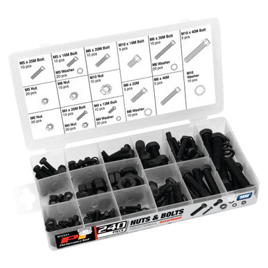 Performance Tool W5331 240 pc. Metric Nuts & Bolts Assortment