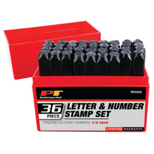 Load image into Gallery viewer, Performance Tool W5422 1/4" Steel Letter/Number Stamp Set