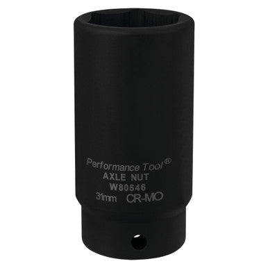 Performance Tool W80546 1/2" DR x 31mm Impact FWD Axle Nut Socket