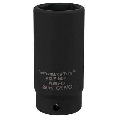 Performance Tool W80548 1/2" DR x 29mm Impact FWD Axle Nut Socket