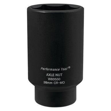 Performance Tool W80550 1/2" DR x 38mm Impact FWD Axle Nut Socket