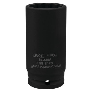 Performance Tool W83178 1/2" DR x 30mm Impact Axle Nut Socket - 12Pt.