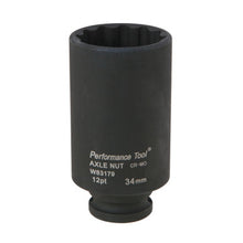 Load image into Gallery viewer, Performance Tool W83179 1/2&quot; DR x 34mm Impact Axle Nut Socket - 12Pt.