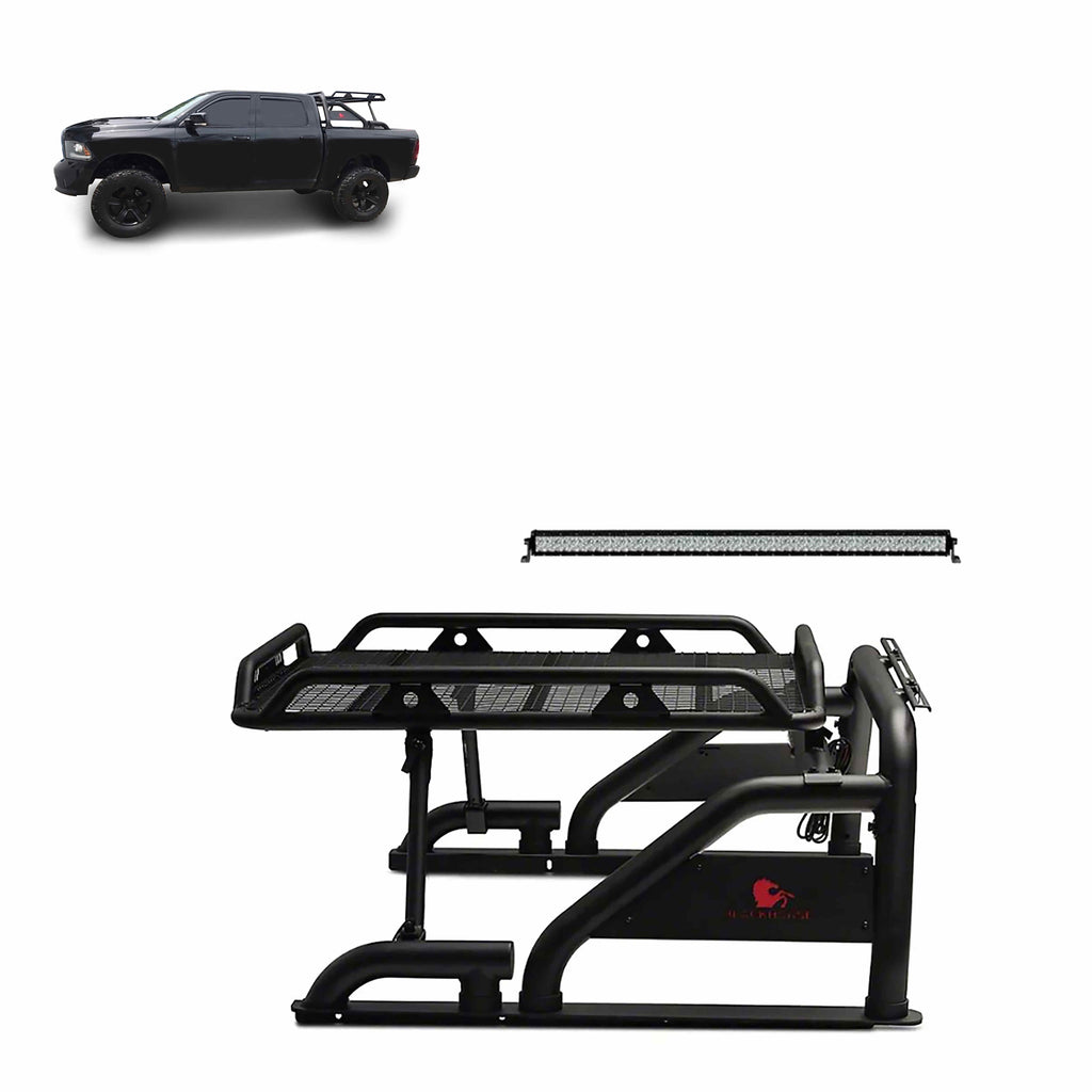 Black Horse Off Road WRB-001BK-KIT Warrior Roll Bar Kit for Select Chevrolet Silverado 1500, Chevrolet Silverado HD, Chevrolet Silverado 3500, Chevrolet Silverado HD, Dodge Ram 1500, Dodge Ram 2500, Dodge Ram 3500, Ford F-150, GMC Sierra 1500, GMC Sierra