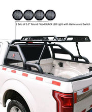 Load image into Gallery viewer, Black Horse Off Road WRB-001BK-PLFB Warrior Roll Bar Kit for Select Chevrolet Silverado 1500, Chevrolet Silverado HD, Chevrolet Silverado 3500, Chevrolet Silverado HD, Dodge Ram 1500, Dodge Ram 2500, Dodge Ram 3500, Ford F-150, GMC Sierra 1500, GMC