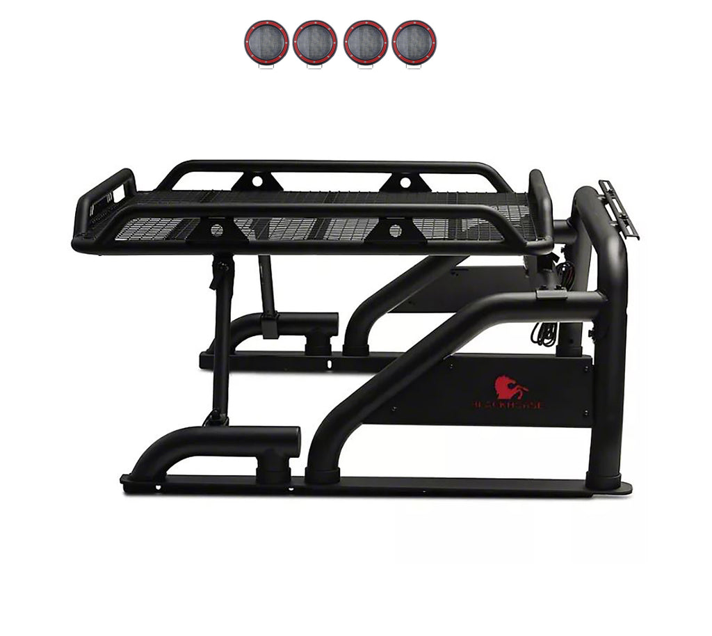 Black Horse Off Road WRB-001BK-PLFR Warrior Roll Bar Kit for Select Chevrolet Silverado 1500, Chevrolet Silverado HD, Chevrolet Silverado 3500, Chevrolet Silverado HD, Dodge Ram 1500, Dodge Ram 2500, Dodge Ram 3500, Ford F-150, GMC Sierra 1500, GMC