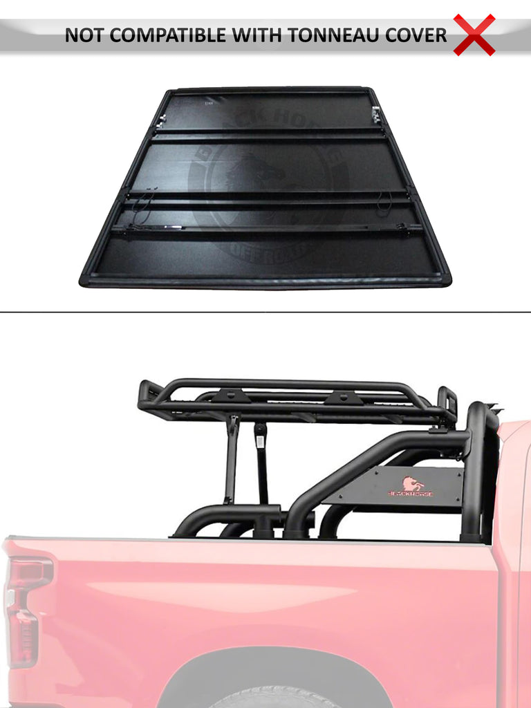Black Horse Off Road WRB-001BK Warrior Roll Bar for Select Chevrolet Silverado 1500, Chevrolet Silverado HD, Chevrolet Silverado 3500, Chevrolet Silverado HD, Dodge Ram 1500, Dodge Ram 2500, Dodge Ram 3500, Ford F-150, GMC Sierra 1500, GMC Sierra HD, GMC
