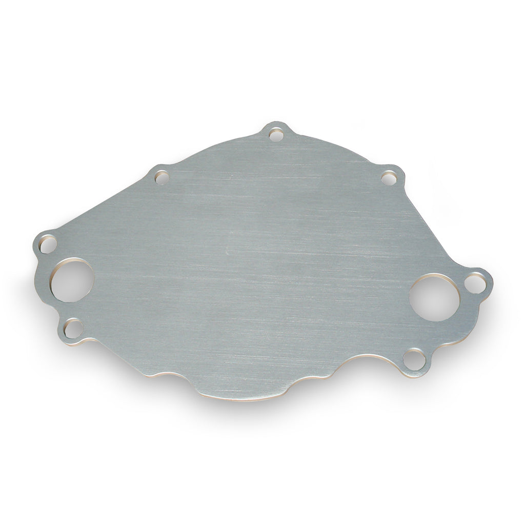 Water-Pump-Backing-Plate;-Sb-Ford-Engines;-Billet-Aluminum;-Natural-Finish