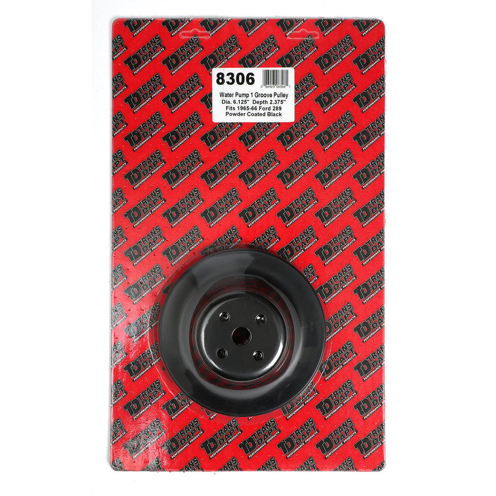 Water-Pump-Pulley;-1-Groove;-1965-1966-Ford-289;-O.E.-Water-Pump--Asphalt-Black