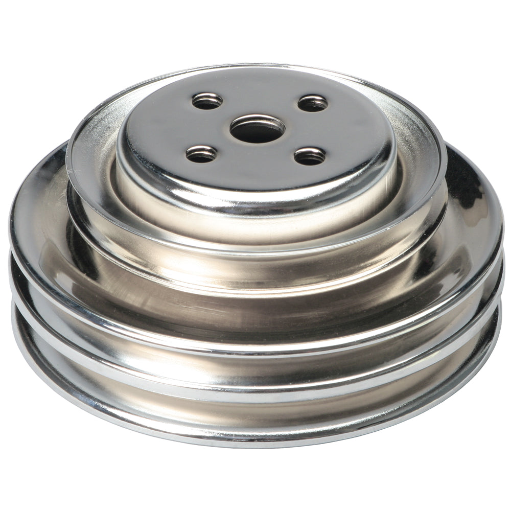 Water-Pump-Pulley;-3-Groove;-1964-1973-Ford-289;-O.E.-Water-Pump-Chrome