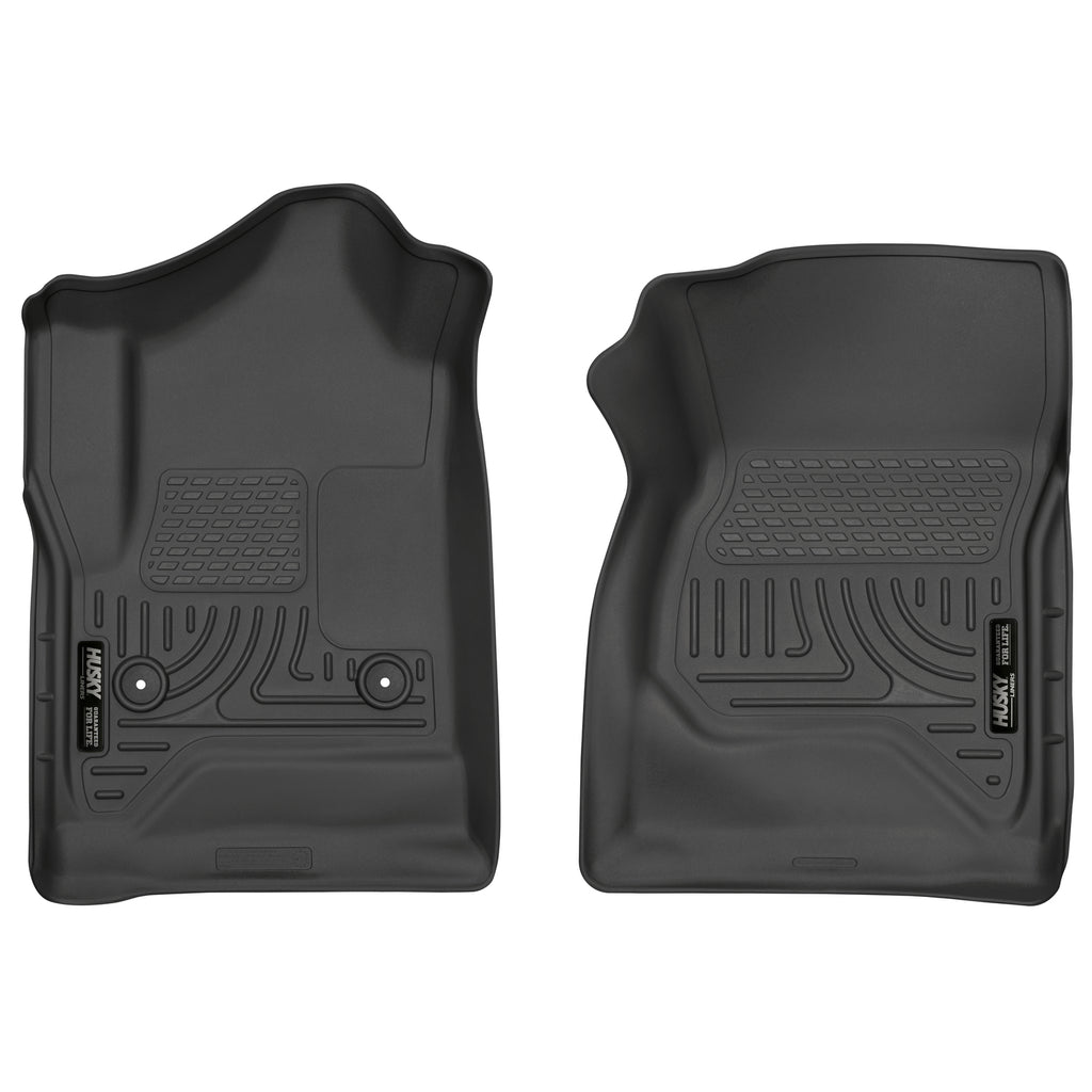 Weatherbeater-Black-Front-Floor-Liners-;-14-18-1500-15-19-Hd-SilveradoSierra-Regular-Cab