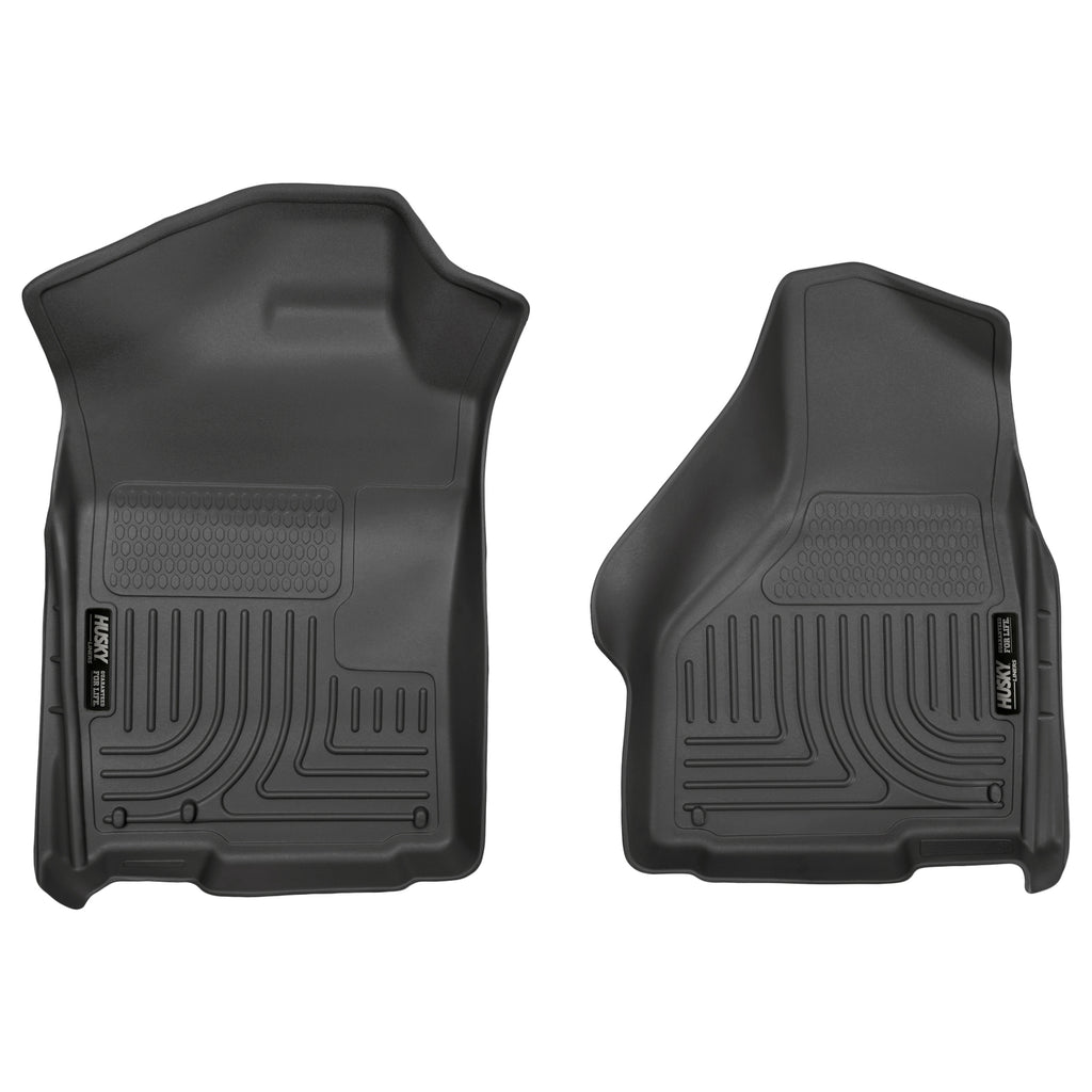 Weatherbeater-Black-Front-Floor-Liners-;-Dodge-Ram-02-18-1500-RegularQuad-Cab-03-18-25003500-Regular-Cab-With-Dual-Floor-Hooks
