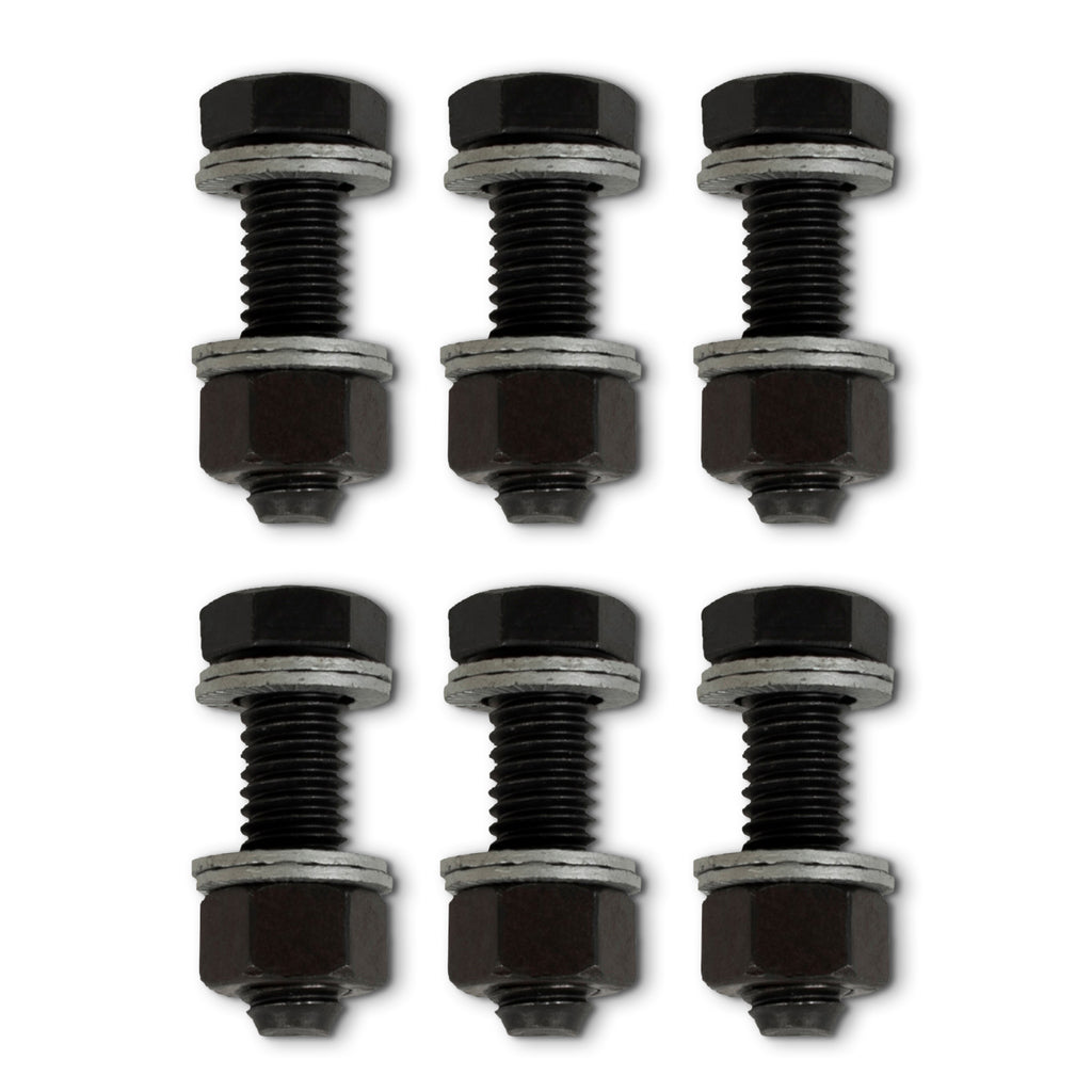 Wedge-Locking-Collector-Bolts-And-Nuts;-38-Dia.-X-1.25In;-Black-Finish;-6-Pcs