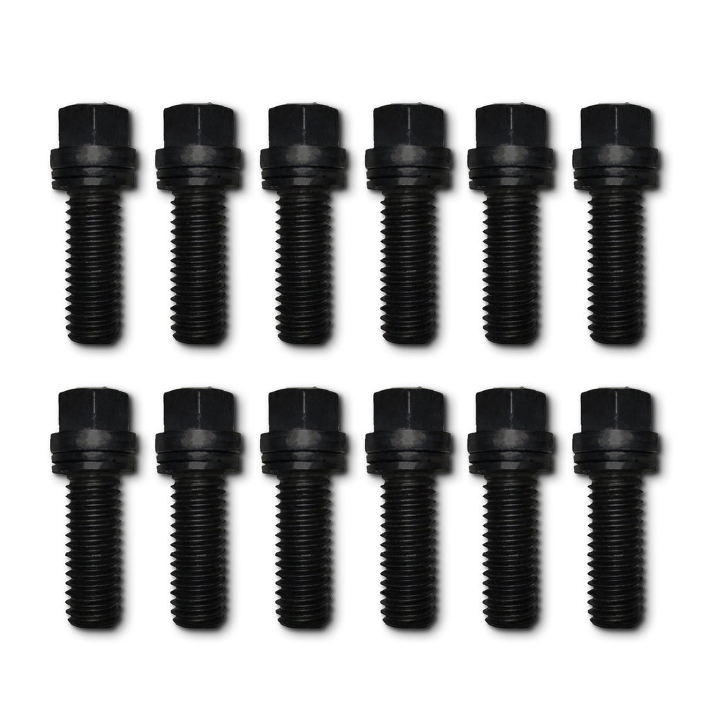 Wedge-Locking-Header-Bolts;-Hex-Head;-38-Dia.-X-34In-Black-Oxide;-12-Pcs