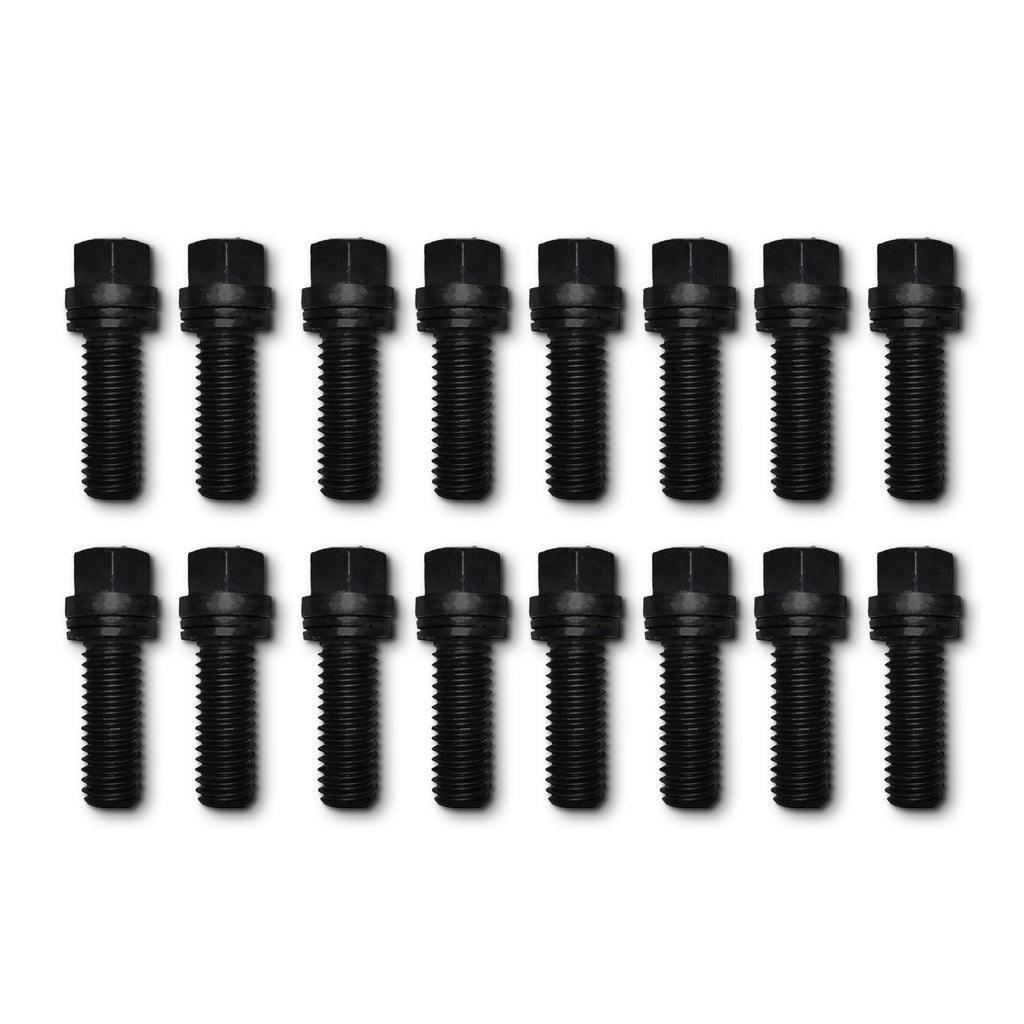 Wedge-Locking-Header-Bolts;-Hex-Head;-38-Dia.-X-1In;-Blk-Oxide-Finish;-16-Pcs