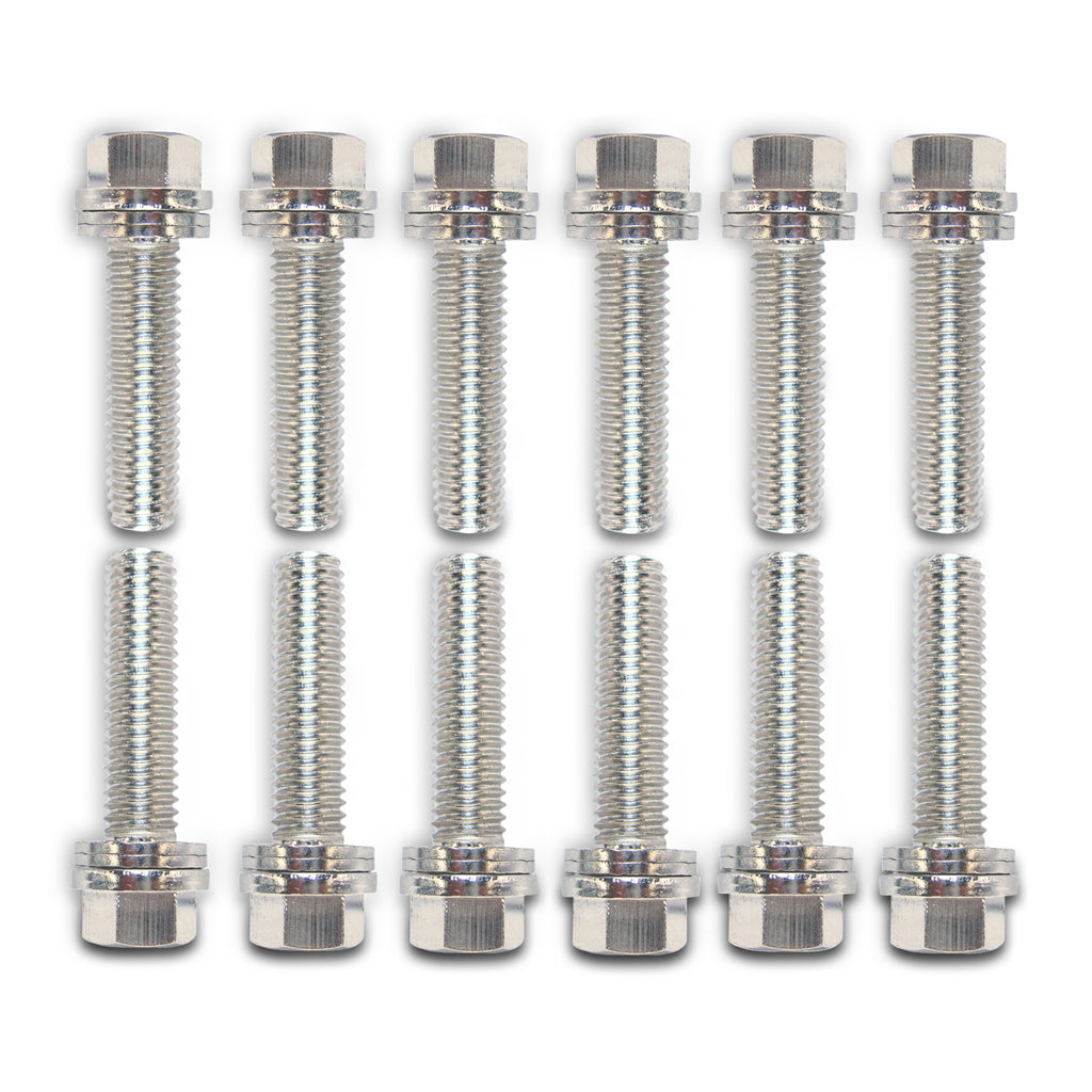 Wedge-Locking-Header-Bolts;-Hex-Head;-M8-X-.984In;-Chevy-Ls;-Nickel-Plt;-12-Pcs