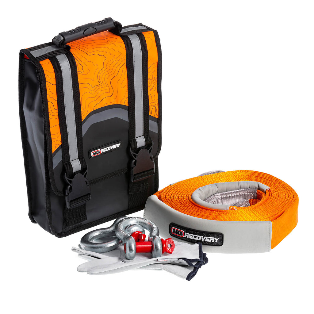 Weekender-Recovery-Kit;17600Lb-Recovery-Strap;Pair-Leather-Recovery-Gloves;Compact-Recovery-Bag