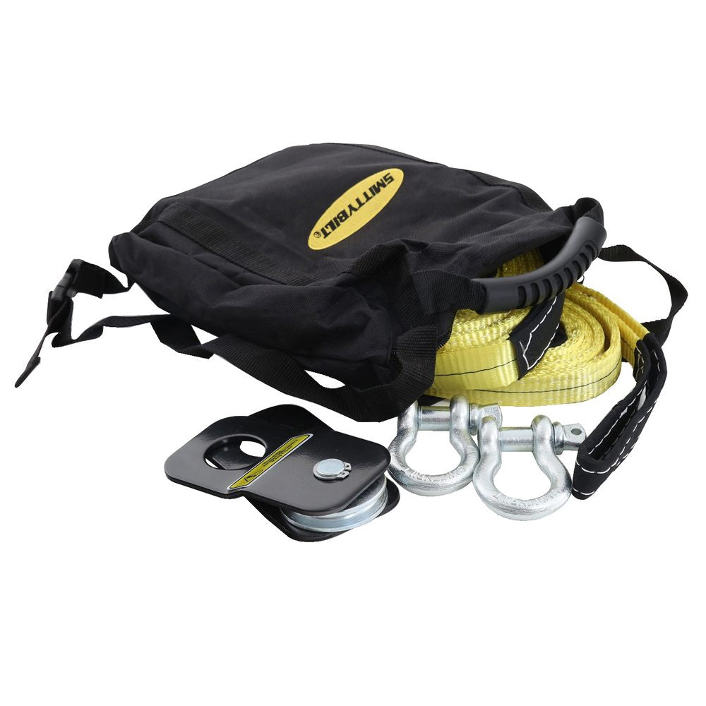 Winch-Accessory-Kit-Atv-Includes-Snatch-Block-Pair-Of-Shackles-Pair-Of-Straps