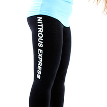 Load image into Gallery viewer, Womens-Black-Leggings-With-White-Logo-Medium