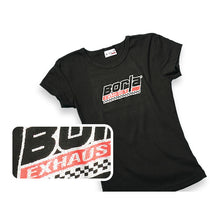 Load image into Gallery viewer, Womens-Checkered-Black-Scoop-Neck-T-Shirt---Small